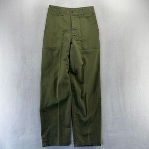 Military Fatigue Pants Mens 27x30 Green OG-507 Utility Baker Trousers Vintage